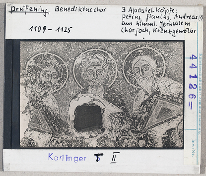 Vorschaubild Prüfening: ehem. Benediktiner-Klosterkirche, Chorjoch, Kreuzgewölbe, Apostelköpfe 